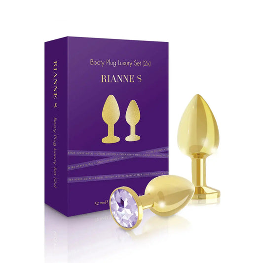 Rianne S 2-Piece Booty Plug Luxury Set Gold  Anal Training