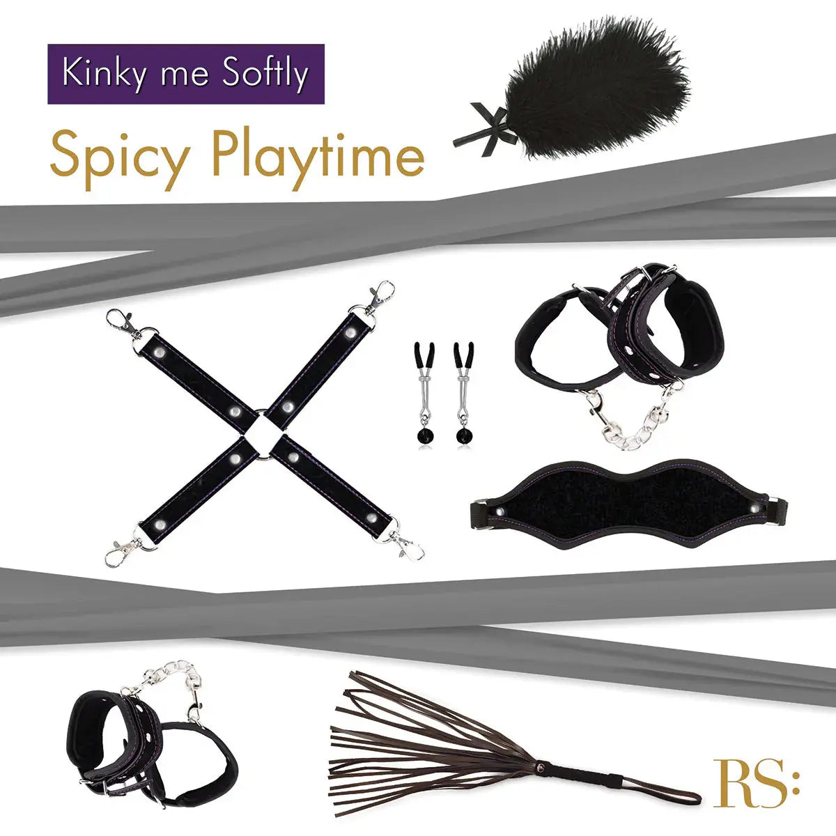 Rianne S Kinky Me Softly Bondage Kit Black  Fetish - Kits