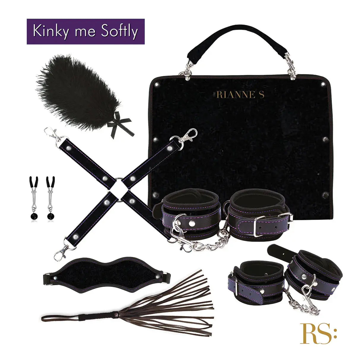 Rianne S Kinky Me Softly Bondage Kit Black  Fetish - Kits