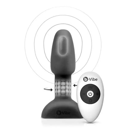 Rimming Small Rotating and Vibrating Remote Control Plug Black  Anal Plug Sex Toy