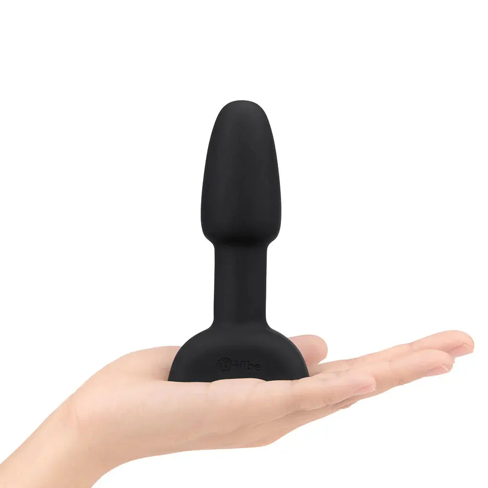 Rimming Small Rotating and Vibrating Remote Control Plug Black  Anal Plug Sex Toy