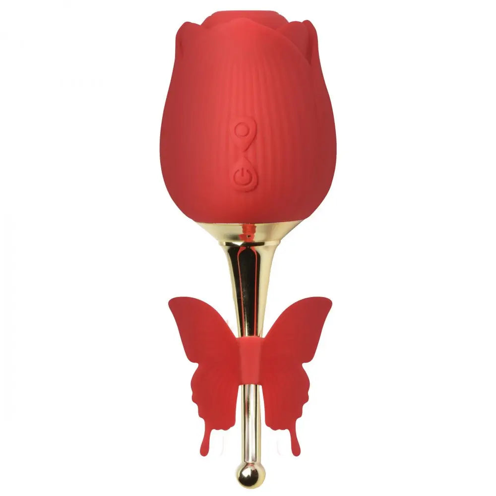 Rose Duo - Flutter Rose Toy Clit Sucking Stimulator with Butterfly Teaser  Suction Vibrators