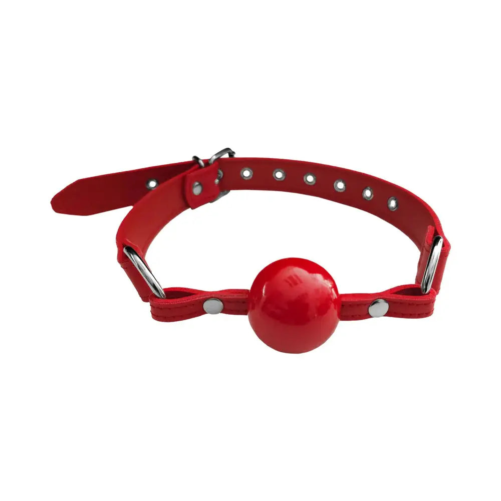 Rouge Fetish Play Vegan Leather Red Ball Gag  Fetish - Gags