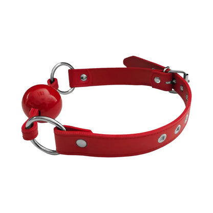 Rouge Fetish Play Vegan Leather Red Ball Gag  Fetish - Gags