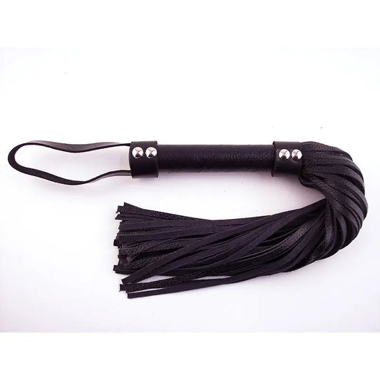 Rouge Flogger, H-Style Leather Black  Fetish - Whips Crops & Paddles