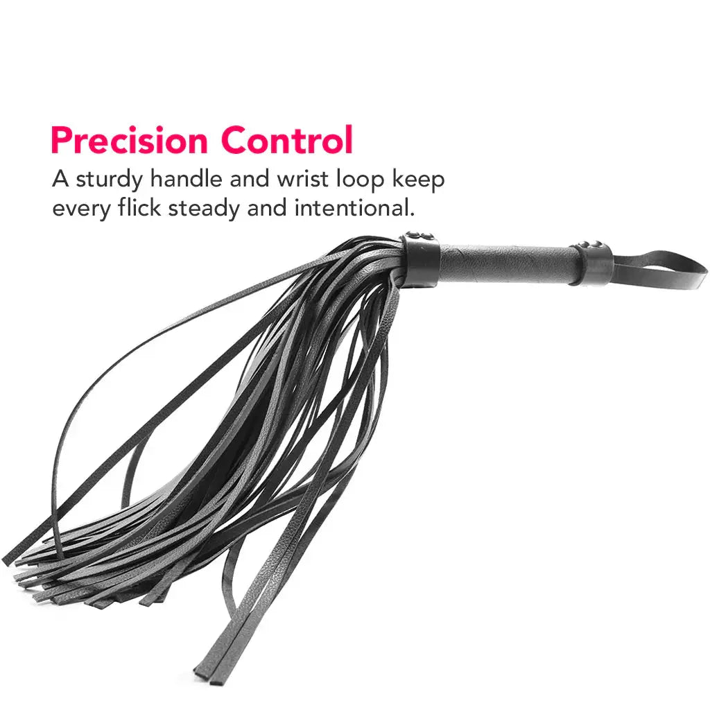 Rouge Flogger, H-Style Leather Black  Fetish - Whips Crops & Paddles