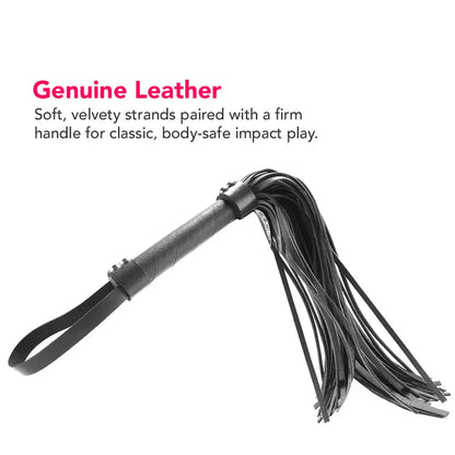 Rouge Flogger, H-Style Leather Black  Fetish - Whips Crops & Paddles