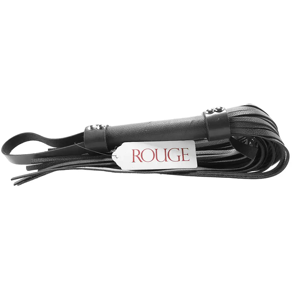 Rouge Flogger, H-Style Leather Black  Fetish - Whips Crops & Paddles