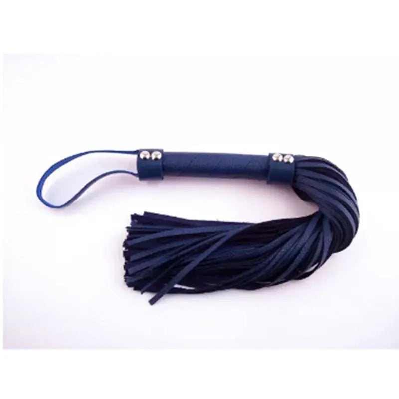 Rouge H-Style Leather Flogger Blue  Fetish - Whips Crops & Paddles
