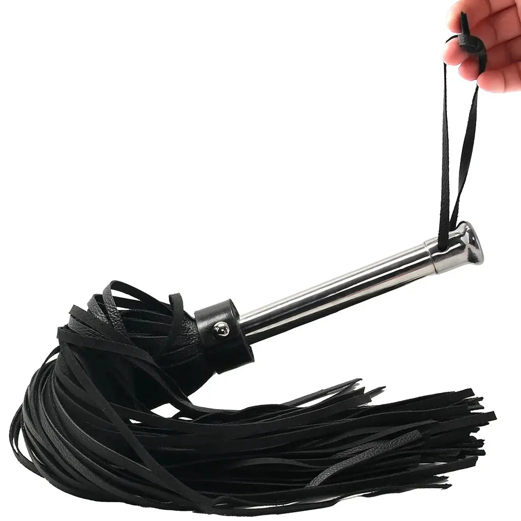 Rouge Leather Flogger with Steel Handle  Flogger
