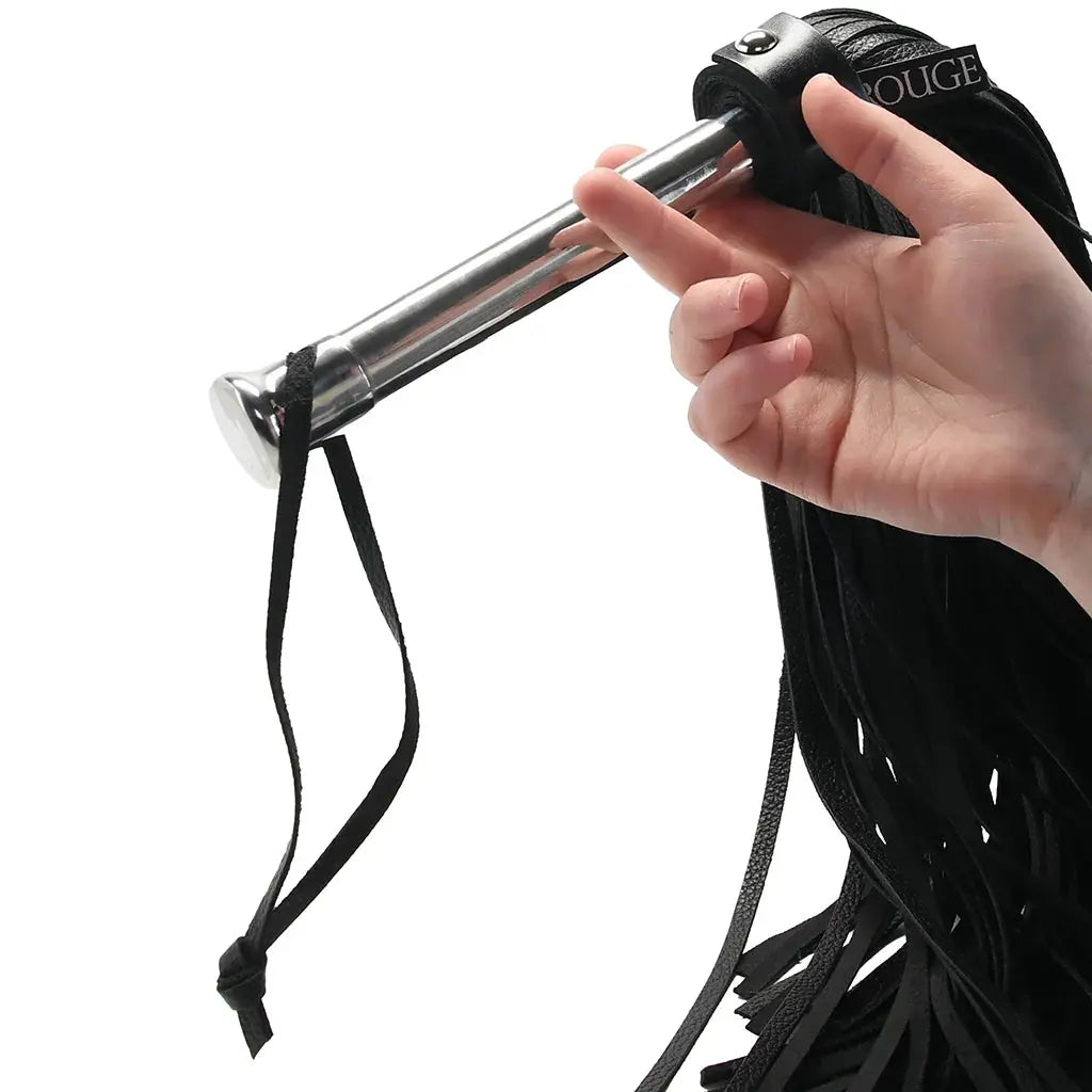Rouge Leather Flogger with Steel Handle  Flogger