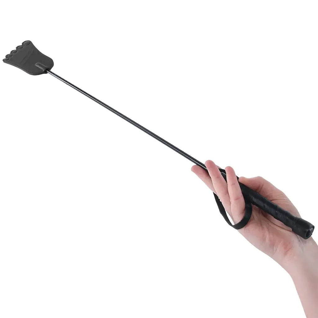 Rouge Leather Foot Riding Crop Black  Spanking Crop