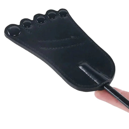 Rouge Leather Foot Riding Crop Black  Spanking Crop