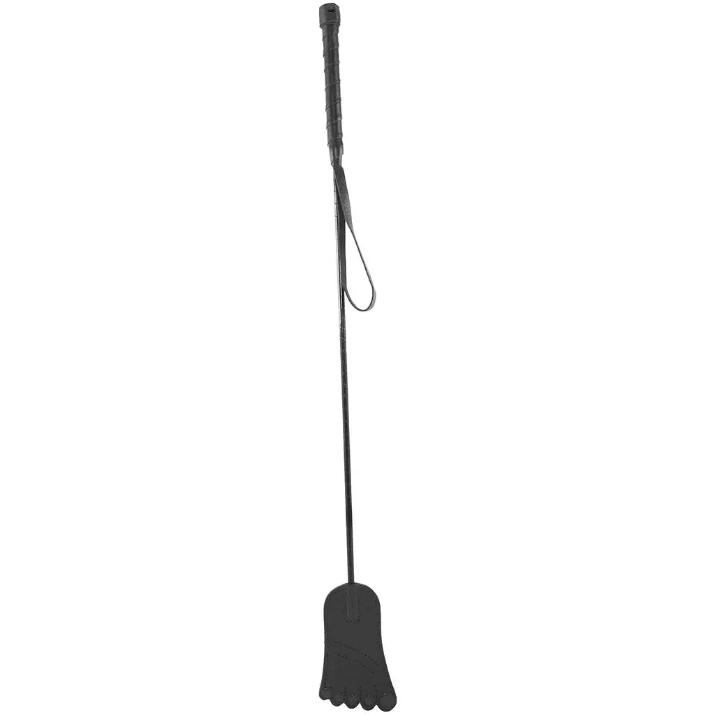 Rouge Leather Foot Riding Crop Black  Spanking Crop
