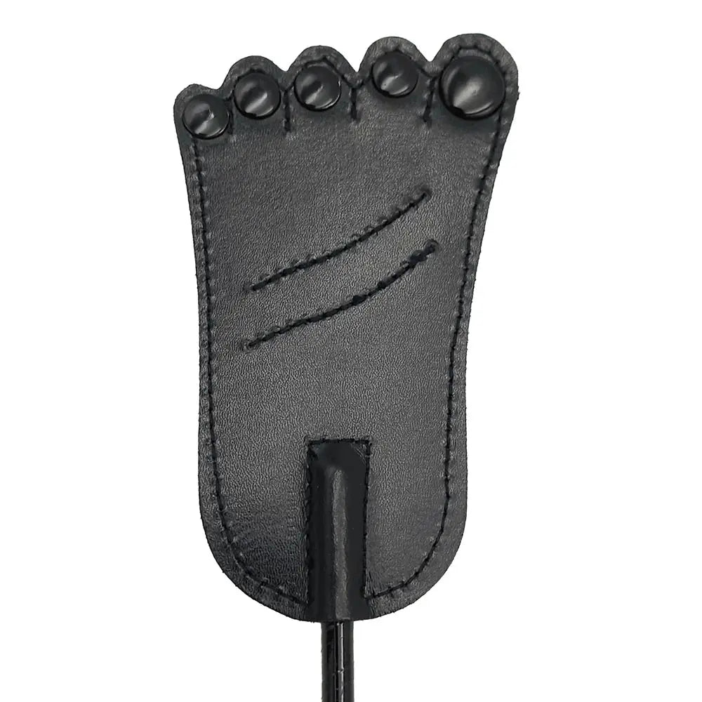 Rouge Leather Foot Riding Crop Black  Spanking Crop