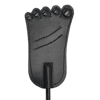 Rouge Leather Foot Riding Crop Black  Spanking Crop