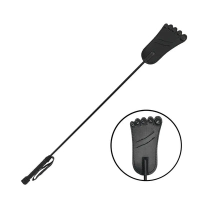 Rouge Leather Foot Riding Crop Black  Spanking Crop