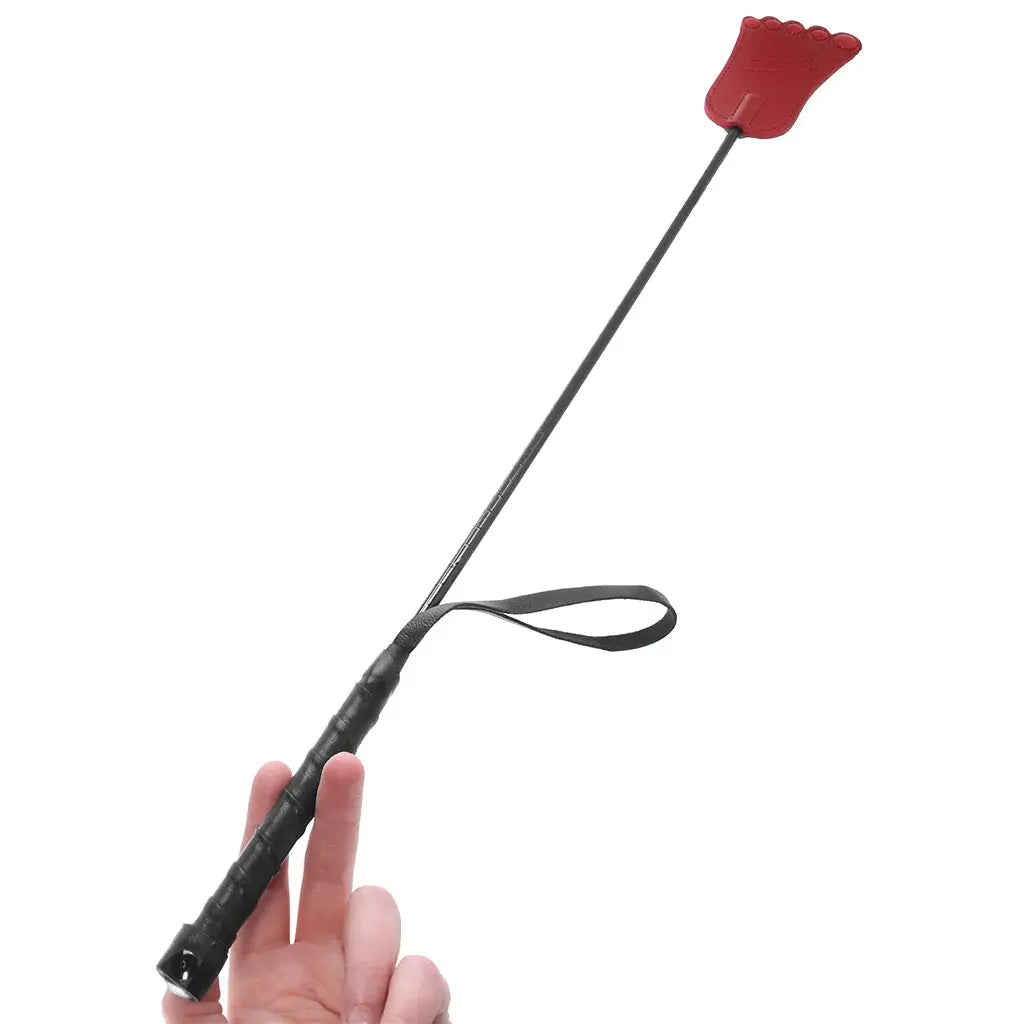Rouge Leather Foot Riding Crop Red  Spanking Crop
