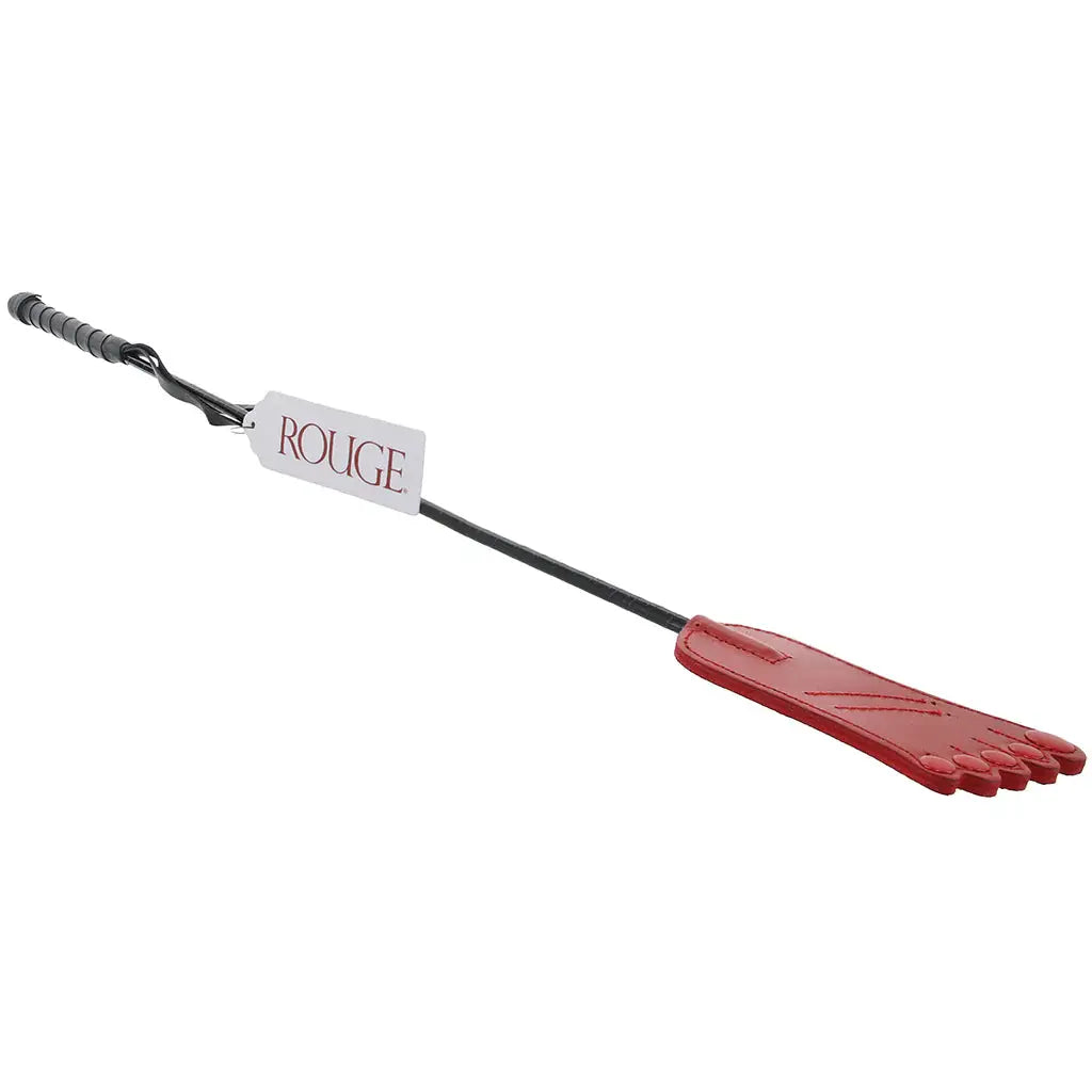 Rouge Leather Foot Riding Crop Red  Spanking Crop