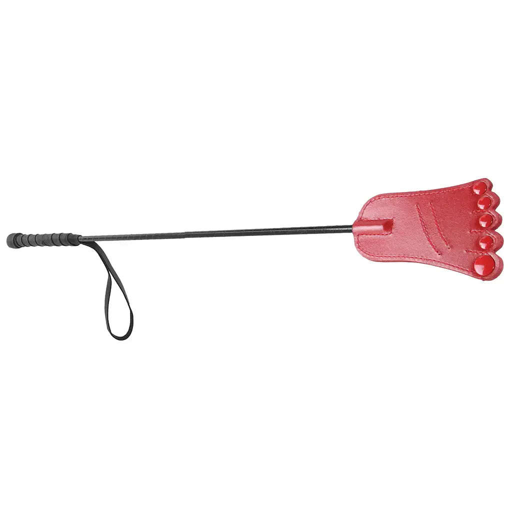 Rouge Leather Foot Riding Crop Red  Spanking Crop