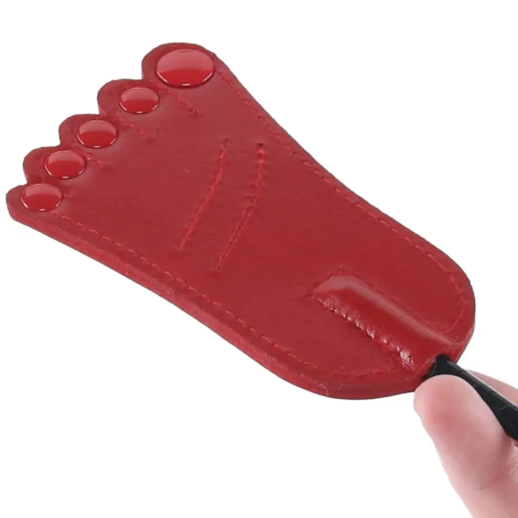 Rouge Leather Foot Riding Crop Red  Spanking Crop