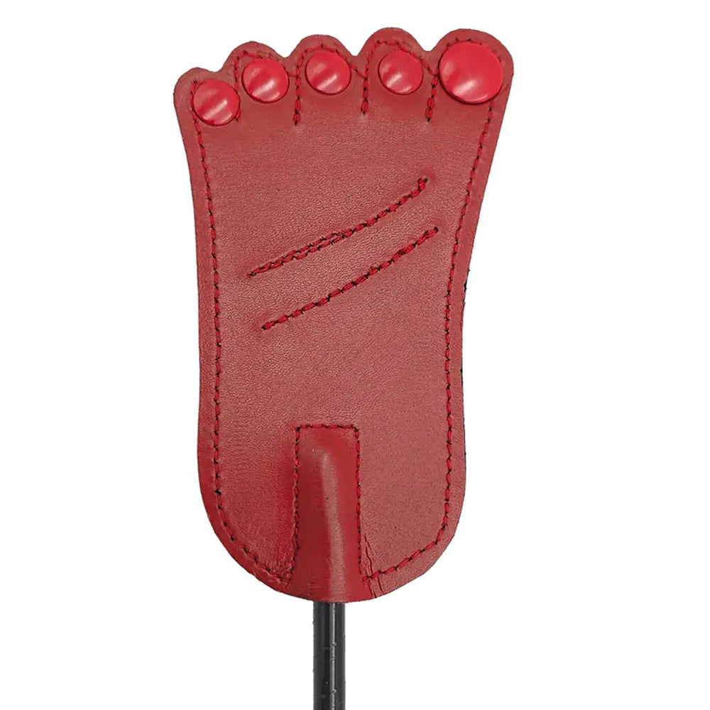 Rouge Leather Foot Riding Crop Red  Spanking Crop