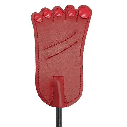Rouge Leather Foot Riding Crop Red  Spanking Crop