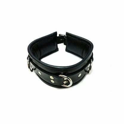 Rouge Leather Padded Collar Black  Fetish - Cuffs & Restraints