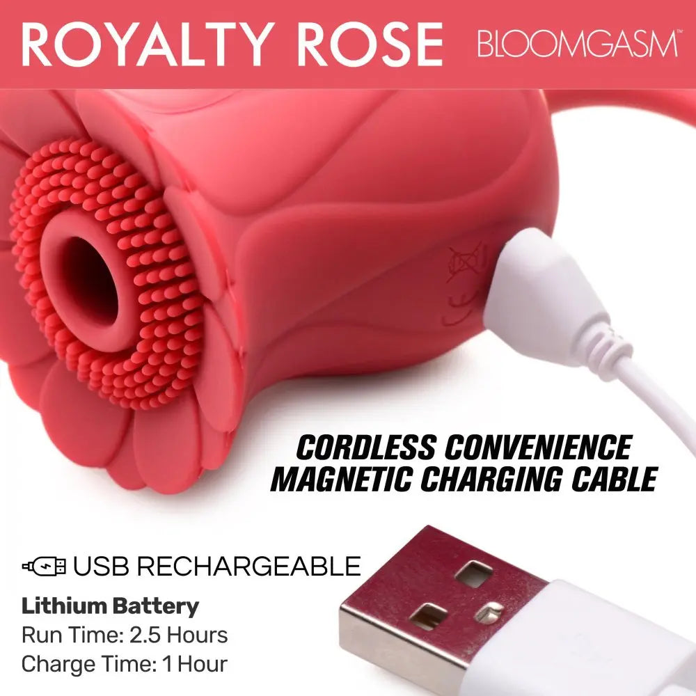 Royalty Rose Sex Toy Textured Suction Clit Stimulator  Nipple and Clit Toys