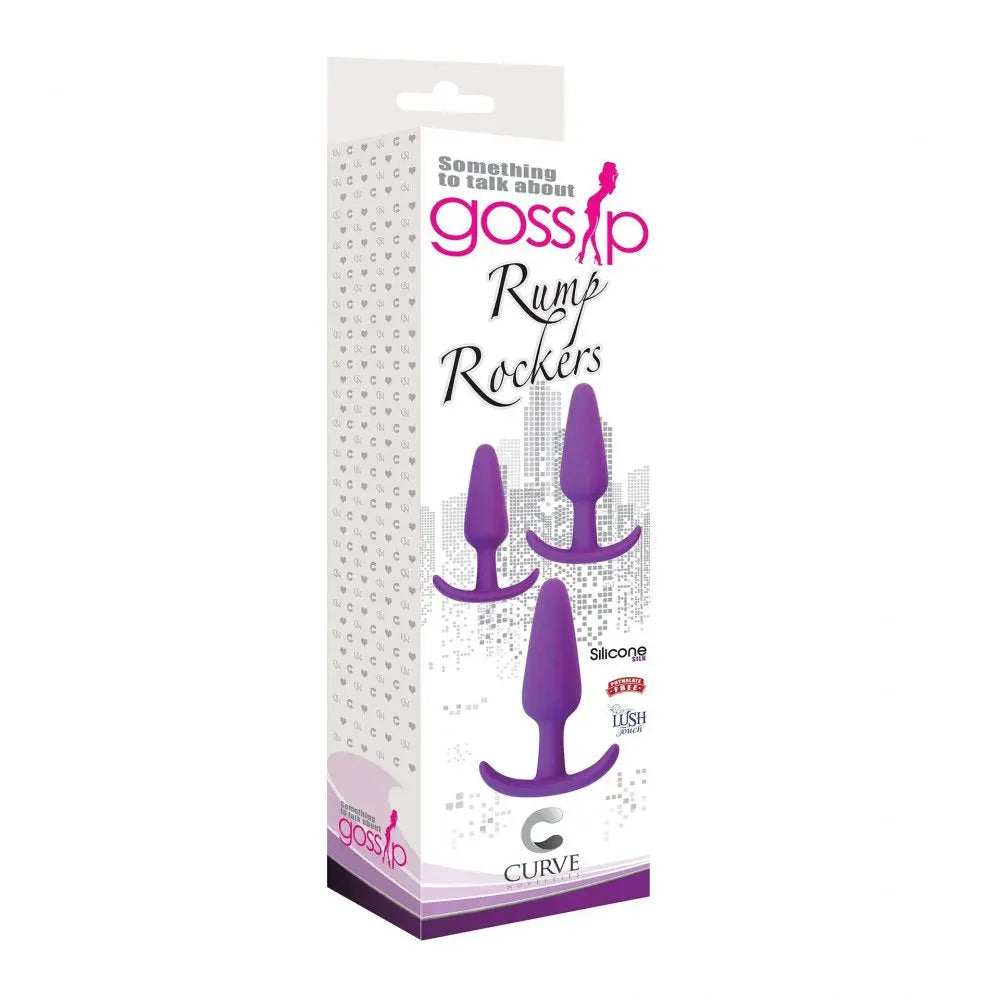 Rump Rockers 3 Piece Silicone Anal Plug Set - Purple Beginner Anal Training Sex Toy  Anal Plug Sex Toy