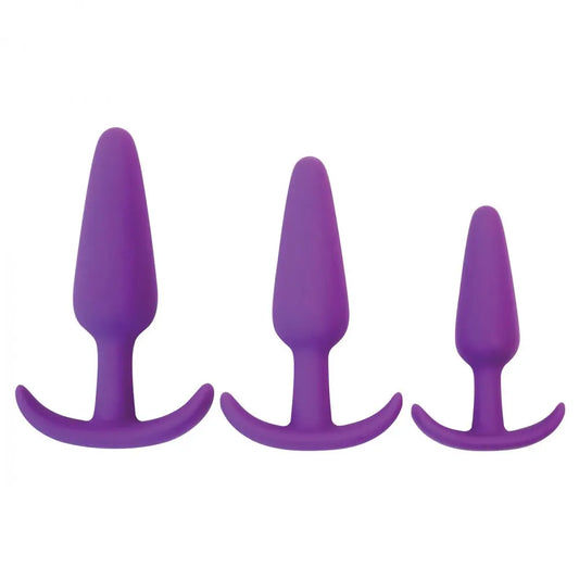 Rump Rockers 3 Piece Silicone Anal Plug Set - Purple Beginner Anal Training Sex Toy  Anal Plug Sex Toy