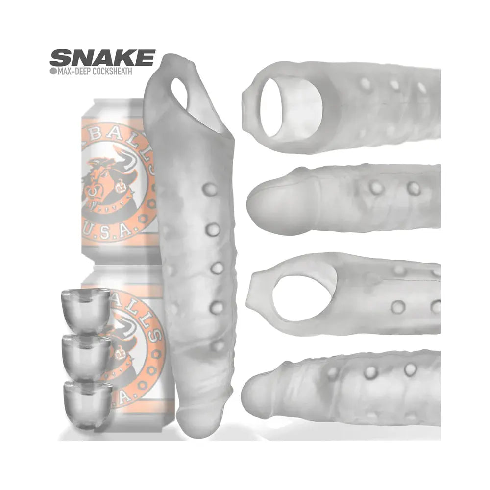 SNAKE Longest Sleeve Cocksheath CLEAR ICE Sex Toy for Men BBD Brands SNAKE Longest Sleeve Cocksheath CLEAR ICE Sex Toy for Men BBD Brands