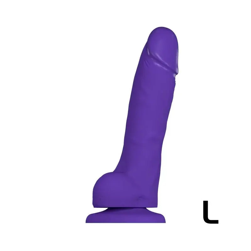 SOFT REALISTIC DILDO PURPLE - L  Strap-Ons & Harnesses