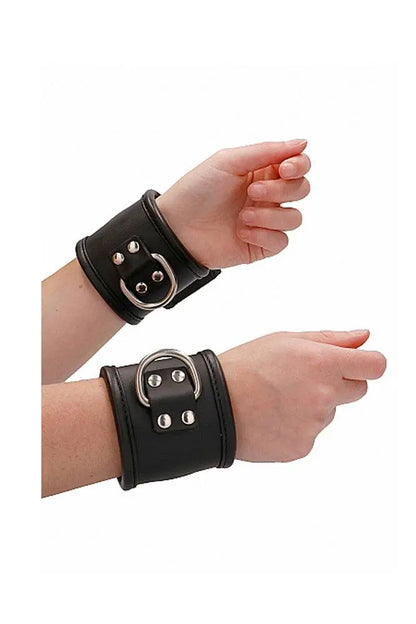 Saddle Leather Bondage Cuffs - Adjustable Restraint Handcuff With Padlock  Restraints and Cuffs