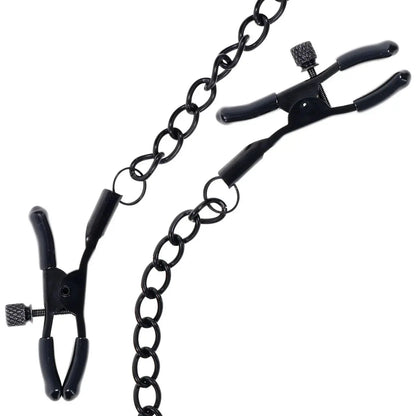 Saffron BDSM Collar Attached Nipple Clamp to Clit Clamp Set  Nipple and Clit Toys
