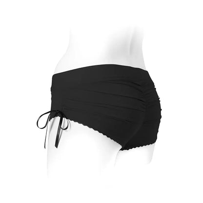 Sasha Cinch Booty Short Strap-on Harness Black Size L  Strap-on Shorts
