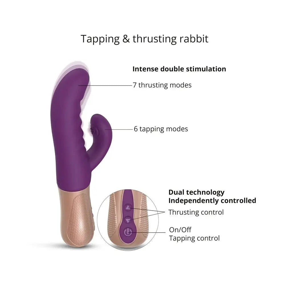 Sassy Bunny Thrusting Rabbit Vibrator Sex Toy for Women - Purple  Rabbit Vibrators