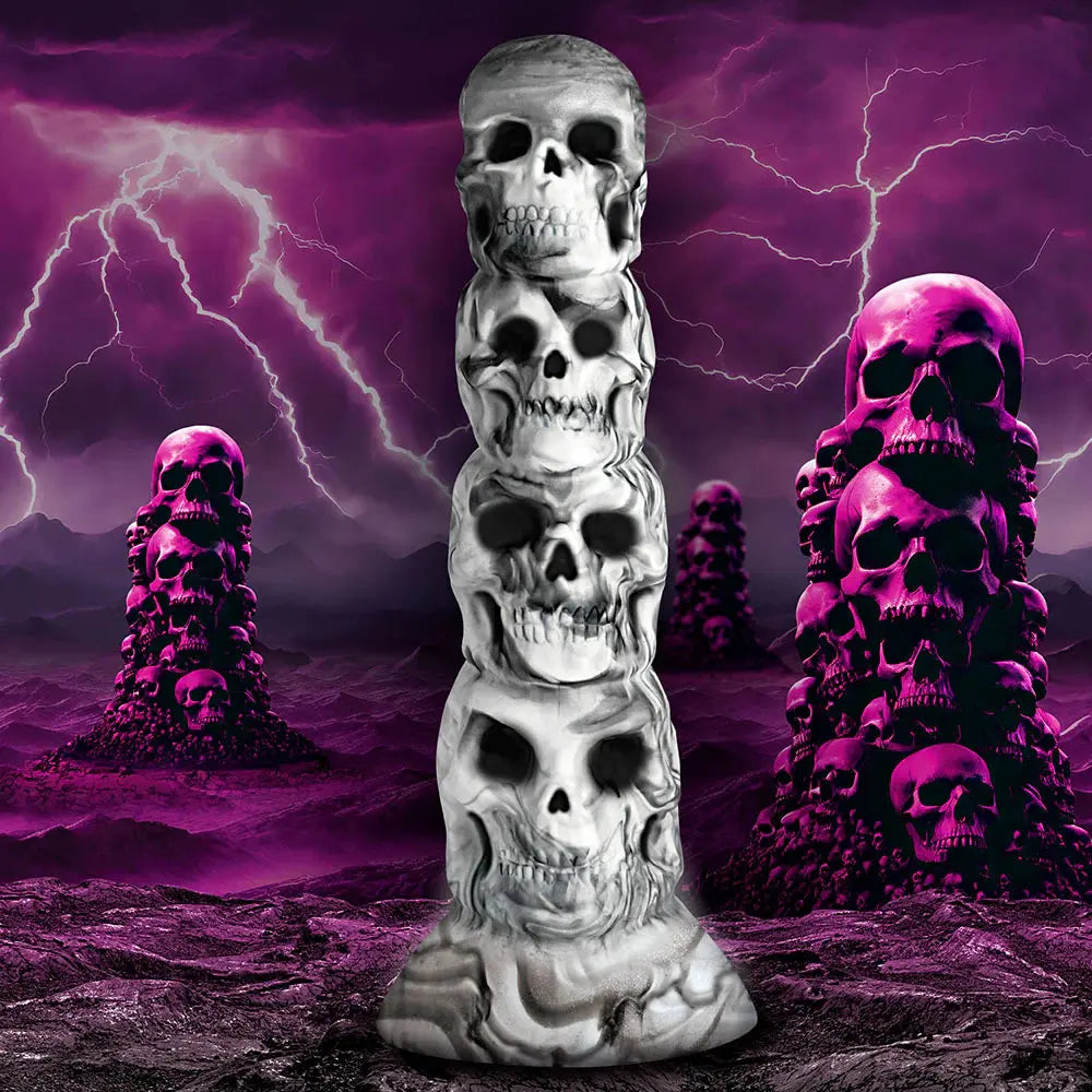 Satanic Dildo Sex Toy Skull Tower of Doom Silicone Dildo - Bound By Desire