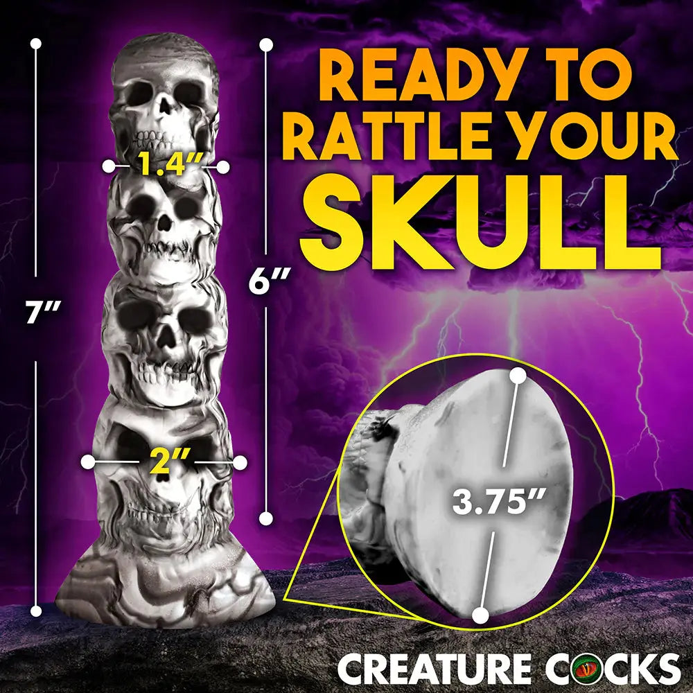 Satanic Dildo Sex Toy Skull Tower of Doom Silicone Dildo - Bound By Desire