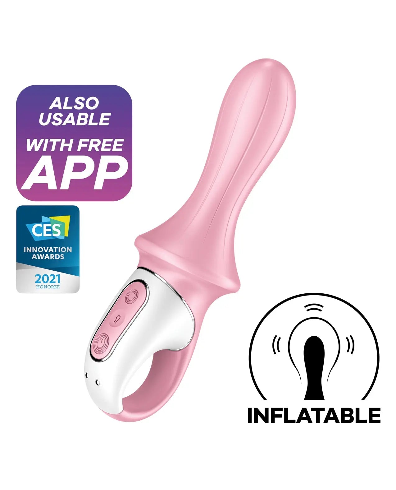 Satisfyer Air Pump Booty 5+ Inflatable Anal Vibrator Inflatable Butt Plug  Anal