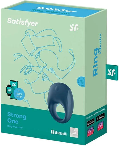 Satisfyer Bluetooth Cock Ring Sex Toy Strong One - Blue  Vibrating Cock Ring