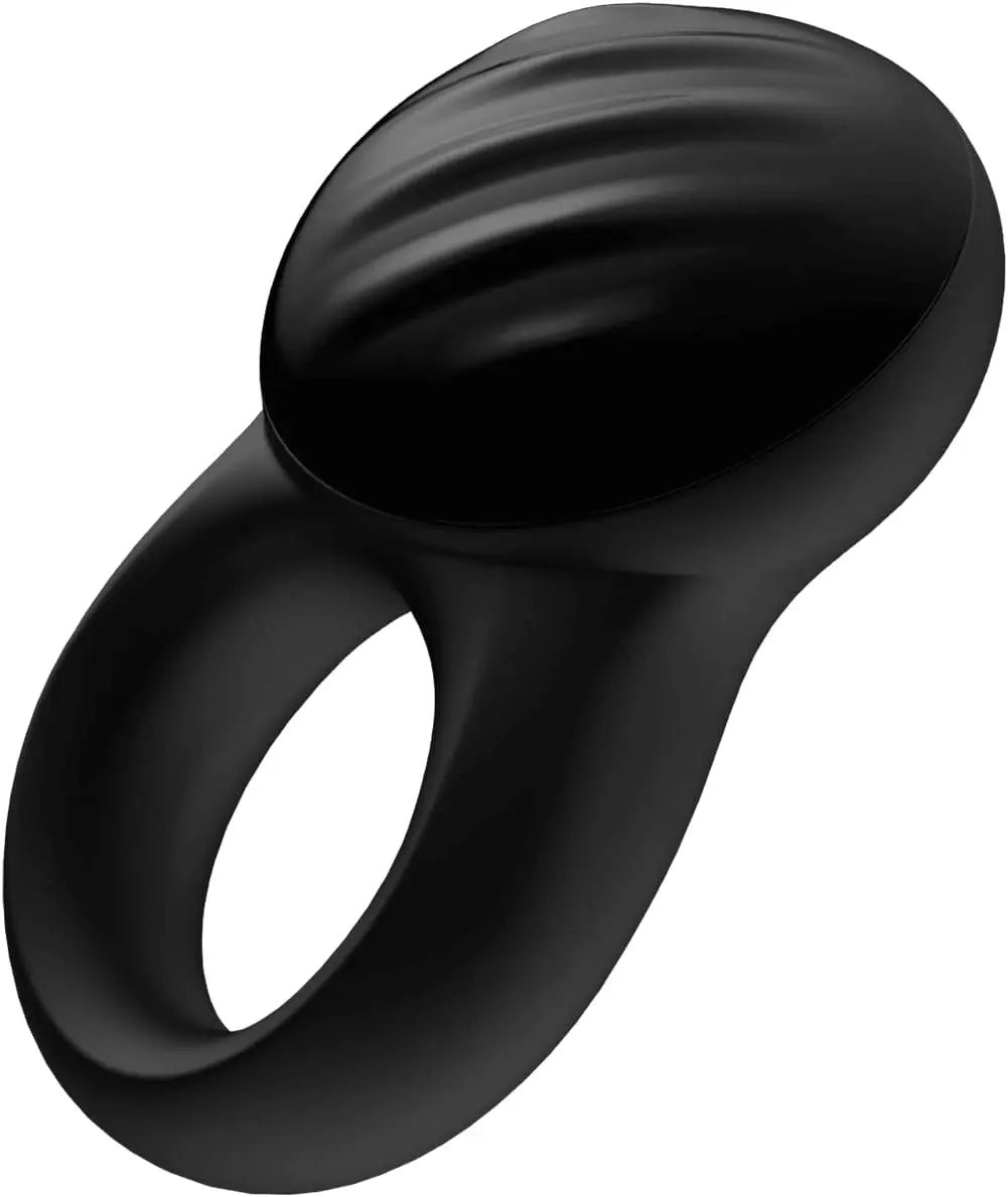 Satisfyer Bluetooth Vibrating Cock Ring Sex Toy Signet Ring - Black  Vibrating Cock Ring