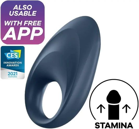 Satisfyer Mighty One Bluetooth Cock Ring Sex Toy - Blue  Vibrating Cock Ring