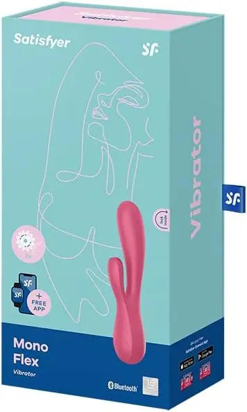 Satisfyer Mono Flex Rabbit Sex Toy - Red Bluetooth Rabbit Vibrator  Vibrators