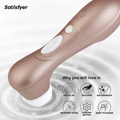 Satisfyer Pro 2+ Clit Suction Sex Toy Vibrator - Light Gold  Suction Vibrators