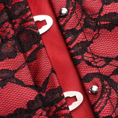 Scarlet Seduction Lace-up Corset and Thong - Large Sexy Red Lace Corset Lingerie  Fetish Clothing and Lingerie