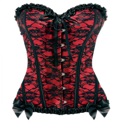 Scarlet Seduction Lace-up Corset and Thong - Large Sexy Red Lace Corset Lingerie  Fetish Clothing and Lingerie