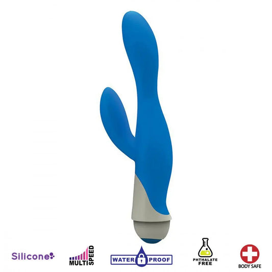 Serena 7 Speed Silicone Rabbit Vibe- Blue Rabbit Vibrator  Rabbit Vibrators