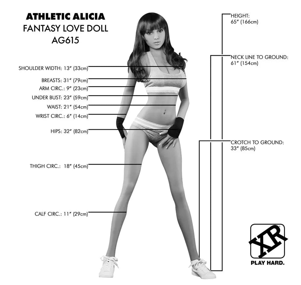 Sex Doll Athletic Alicia Fantasy Love Doll Sex Toy for Men  Love Dolls and Accessories