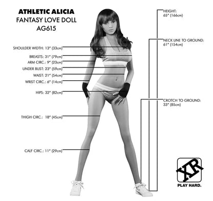Sex Doll Athletic Alicia Fantasy Love Doll Sex Toy for Men  Love Dolls and Accessories